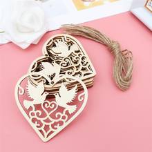 10PCS Wooden Hollowed Heart Shape Hanging Pendants Wood Crafts For Home Party Tree Wedding Party DIY Decoration 2024 - buy cheap