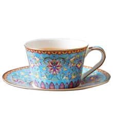 Juego de tazas y platillos de café de porcelana, juego de tazas y platillos de cerámica europea, vajilla real de Turquía, QAB50BZ 2024 - compra barato