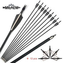 12pcs 30 Inches Fiberglass Arrows Spine 500 Hunting Arrows with Arrow Point for Recurve and Compound Bow Archery Accessories 2024 - buy cheap