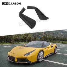 Dry Carbon Fiber Front Lip Splitters Flaps For Ferrari 488 GTB 2015-2018 2 PCS/Set Front Bumper Mouldings Fender Covers 2024 - buy cheap