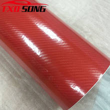 High quality Car Styling high glossy Red 5D carbon fiber vinyl film carbon fiber car wrap sheet Roll film tool Car sticker Decal 2024 - buy cheap
