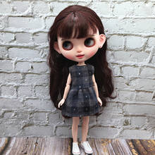 1PCS Cute Blyth Doll Clothing Black Grid Skirt or shoes for azone,licca,blyth,barbies Dress for 1/6 Doll Clothes Accessories 2024 - buy cheap