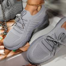 Zapatillas de correr para mujer, calzado de malla transpirable con cordones, zapatos planos para caminar, de talla grande, 2021 2024 - compra barato