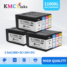 Cartucho de tinta compatível com impressora jato de tinta, kmcyink para canon 1100 xl maxify mb2010 mb2110 mb2710 2024 - compre barato