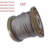 1*7 5 Meter 304 Stainless Steel 0.3mm 0.4mm 0.5mm 0.6mm  Diameter Steel Wire Bare Rope Lifting Cable Line Clothesline 2024 - buy cheap