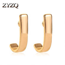 ZYZQ Personality Luxury Stud Earrings Trendy Women Accessories Hot Selling Letter J Shaped Jewelry Earrings Gift Wholesale Lots 2024 - buy cheap