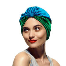 Touca de cetim feminina, turbante com elástico encaracolado, para salão de beleza 2024 - compre barato