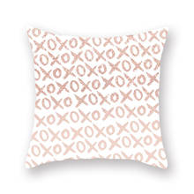 Capa de travesseiro geométrica de fibra de poliéster, estojo de travesseiro decorativo em ouro rosado para casa, 27 a 40 2024 - compre barato
