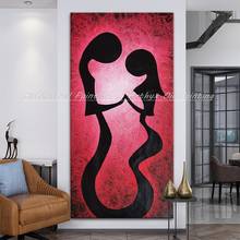 Cuadro de Arte de pared para decoración del hogar, lienzo abstracto moderno pintado a mano directo de Artistas "el amor de los amantes" 2024 - compra barato