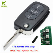 Keyecu chave remota de substituição, com 3 botões 433.92mhz com chip id48 4d0837231a/4d, para audi a3 a4 a6 a8 tt rs4 2024 - compre barato