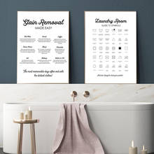 Laundry Symbols Instructions Canvas Painting Black White Sign Guide Quote Posters And Prints Wall Art Pictures For Washing Room 2024 - buy cheap