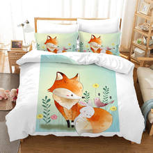 Cartoon Fox Bedding Set Fish Bunny Duvet Cover Set Quilt Cover Kawaii Bed Set Twin King Size Comforter Sets Girls Home Textile 2024 - buy cheap