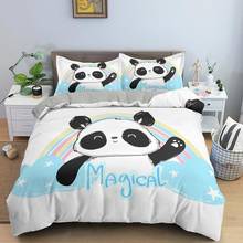 Juego de cama con edredón y fundas de almohada para el hogar, juego de cama con diseño de Panda 3D, tamaño US/EU/UK/AU, Textiles para el dormitorio 2024 - compra barato