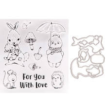 YINISE Silicone Clear Stamps CUTTING DIES For Scrapbooking RABBIT STENCIL DIY PAPER Album Cards MAKING CRAFT RUBBER Stamp MOLD 2024 - buy cheap