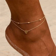 WUKALO New Fashion Simple Heart Female Anklets Foot Jewelry Leg Anklets On Foot Ankle Bracelets For Women Leg Chain Gifts 2024 - buy cheap