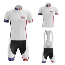 USA Cycling Jersey Set  Breathable Short Sleeve Bike Clothing Bib Shorts Gel Breathable Pad MTB Maillot Ciclismo Hombre 2024 - buy cheap