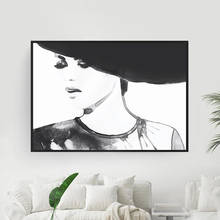 Arte de pared con cita de moda para mujer, póster femenino de línea de dibujo en blanco y negro, lienzo artístico de belleza, cuadro de pared, decoración moderna para el hogar 2024 - compra barato