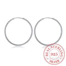 Drop Shipping 925 Sterling Silver Earring,Wedding Jewelry Accessories,Fashion Korean Big Circle Hoop Earrings for Women 2020 2024 - buy cheap