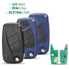 Bilchave veicular inteligente, 5 peças, para fiat 500 panda, punto, bravo, 2/3 botões, controle remoto, chave de carro 433mhz, id46, pcf7946, substituição de chip 2024 - compre barato