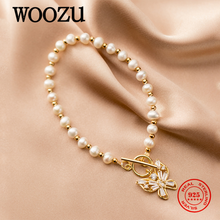 Woozu real 925 prata esterlina natural barroco pérola contas borboleta encantos pulseira para o escritório casamento feminino nobre jóias presente 2024 - compre barato
