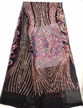 Bonito encaje de lentejuelas de encaje de moda bordado Red de tul de malla de encaje JRB-8.0111 para vestido de fiesta 2024 - compra barato