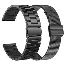 Conjuntos de correas para Samsung Galaxy Watch 3, banda de 20mm y 22mm, pulsera de acero inoxidable sólida para Galaxy Watch de 41mm y 45mm, correas de bucle de malla 2024 - compra barato