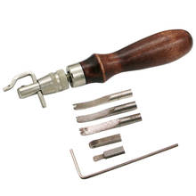 1 Set 5 in 1 Pro Leather Craft Adjustable Stitching and Groover Crease Leather Hand Tool 2024 - buy cheap