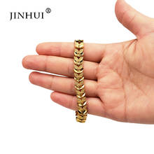 Jin Hui Fashion New African Gold color Leaves Bracelet Women Party Ornament Luxury Gifts for Friends Dubai Bangle Jewelry 2024 - buy cheap