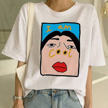 Женская футболка с принтом I Am Cool, модная Винтажная футболка в стиле Харадзюку, с надписью I Am Free 2024 - купить недорого