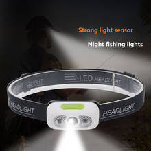 Farol usb com sensor de movimento humano, leve e portátil, recarregável, iluminação, acampamento, pesca