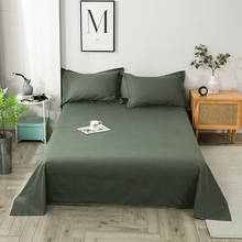 Bonenjoy-sábana plana de Color sólido, 100% algodón, 230x250 (sin funda de almohada), tamaño King 2024 - compra barato