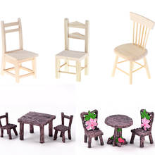 Mini cadeira de madeira de resina marrom, cadeira decorativa de terrário das fadas, musgo, estatuetas, jardim em miniatura, micro paisagem, decoração 2024 - compre barato