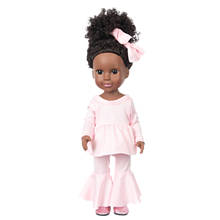 Black Skin African Black Baby Cute Curly Hair Lace Skirt Vinyl Baby Toy Jouet Enfant Fille Girl Christmas Present Baby Dolls 2024 - buy cheap