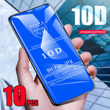 10 pçs 10d vidro temperado cola completa capa protetor de tela filme para iphone 13 pro max 12 mini 11 xs xr x 8 7 6 mais se 2024 - compre barato