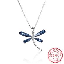 LEKANI Crystals Small Fresh Dragonfly Crystal Pendant Necklace 925 Ssterling Silver Fine Jewelry Women gift 2024 - buy cheap