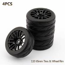 4PCS 1/10 Rubber Tire RC Racing Car Tires On Road Wheel Rim Fit For HSP HPI 9068-6081 RC Car Part Diameter 65mm Tires 2024 - buy cheap