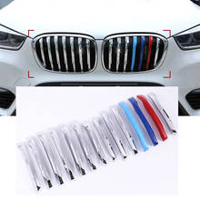 14 pçs frente grill capa decoração guarnição para bmw x1 f48 2016 2017 abs chrome acessórios do carro estilo recém chegados 2024 - compre barato