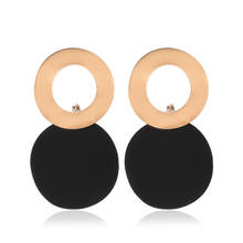 Wangaiyao fashion geometric ear ear jewelry simple three-dimensional disc earrings personality irregular round earrings women 2024 - buy cheap