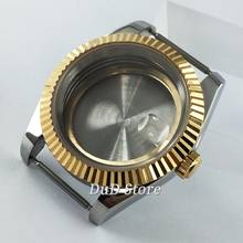 49mm Polishing Stainless watch case golden bezel sapphire glass fit ETA 2824 2836 NH35 36 Miyota 8215 821A 8205 movement 2024 - buy cheap