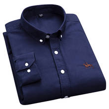 Aoliwen camisa masculina de manga longa 100% algodão, camisa de cor sólida não deformada para trabalho, casual, primavera e outono, 2021 2024 - compre barato