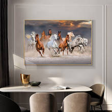 Dez cavalos galope pintura a óleo sobre tela escandinavo cartazes e impressões cuadros arte da parede imagens para sala de estar 2024 - compre barato
