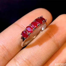 KJJEAXCMY-Anillo de Plata de Ley 925 con incrustaciones de rubí natural, joyería fina, anillo de moda para niña, prueba de soporte 2024 - compra barato