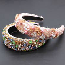 Baroque fashion luxury temperament sponge rhinestone pearl headband Rhinestone Colored Pearl Exaggerated Fashion Headband 599 2024 - buy cheap