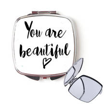 You are beautiful compact Pocket mirror friend birthday girl мама бабушка тетя сестра Рождество подарок на день матери 2024 - купить недорого