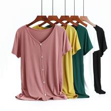Ribbed Button T Shirt Women Fashion Plain V-Neck Summer Tops Woman Clothes T-Shirt Female Tshirt Short Sleeve Tee Shirt Femme 2024 - buy cheap