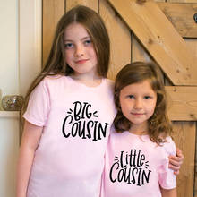 Big Little Cousin Print Kids Tshirt Family Matching Siblings Clothes Fashion Cousins T-shirt Tops Casual Children Funny Tees 2024 - buy cheap