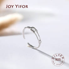 Pin Open Ring Sterling Silver 925 Funny Clip Adjustable Finger Rings Fashion Jewelry Gifts for Women 2024 - buy cheap