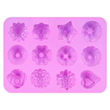 Mini Silicone Cake Mold Ice Cube Tray DIY Nonstick 12 Cavity Chocolate Fondant Mould 3D Pastry Jelly Baking Decoration Tools 2024 - buy cheap