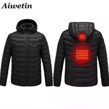 Aiwetin-chaquetas térmicas de invierno para hombre, Parkas de manga larga con calor y USB 2024 - compra barato