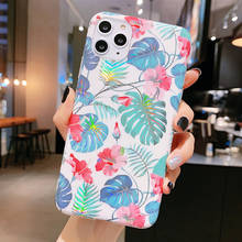 Soft Laser Floral Phone Case For Apple iPhone 11 Pro Max XS Max XR X 7 8 6 6S Plus Flower Leaf Back Cover 2024 - buy cheap